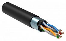 Кабель витая пара F/UTP кат.5E 4х2х24AWG solid LSZH черн. (305м) (м) ITK LC3-C5E04-329