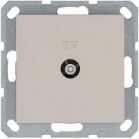 Розетка телевизионная проходная TV Ф9.5мм механизм тауп Jasmart G6002T