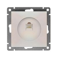 Розетка компьютерная 1-м СП Афина RJ45 кат.5E механизм жемчуж. Universal A0051-OBr
