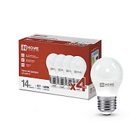 Лампа светодиодная LED-ШАР-VC 4PACK 14Вт шар 4000К нейтр. бел. E27 1330лм 230В (уп.4шт) IN HOME 4690612052366