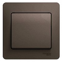 Выключатель 1-кл. СП Glossa 10А IP20 (сх. 1) 10AX в сборе шоколад. SchE GSL000812