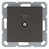 Розетка телевизионная оконечная TV Ф9.5мм механизм мокко Jasmart G6001Z