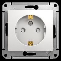 Механизм розетки 1-м СП Glossa 16А защ. шторки с заземл. бел. SchE GSL000145