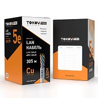 Кабель витая пара U/UTP 4х2х24AWG(0.51мм) кат.5E LSZH TOKOV PRO Fluke tested (м) TOKOV Eletrcic TKP-C06-U42-5E-305-LSZH
