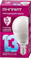 Лампа светодиодная 90 426 OLL-G45-13-230-6.5K-E14-FR (PRO 90-240В) ОНЛАЙТ 90426