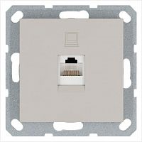 Розетка компьютерная 1-м RJ45 IP20 кат. 5E механизм тауп Jasmart G6105T