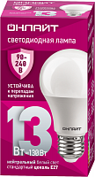 Лампа светодиодная 90 401 OLL-A60-13-230-4K-E27 (PRO 90-240В) ОНЛАЙТ 90401