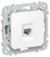 Розетка компьютерная СП FLITE РК5е-1-0-ФлБ RJ45 кат.5E UTP механизм бел. IEK FI-K12-1-K01