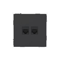 Розетка компьютерная 2-м KANT RJ45 кат.5E без шторки черн. уголь DKC 7012664