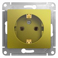 Механизм розетки 1-м Glossa 16А 250В с заземл. фисташк. SchE GSL001043