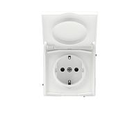 Розетка силовая KANT IP44 2P+E защ. шторки с крышкой бел. магнолия DKC 7000013