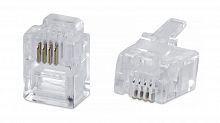 Коннектор телефонный неэкранир. RJ-11/RJ-12 6P4C Cabeus 7012c