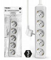 Удлинитель 5х3м с заземл. 10А 3х1.5 TOKOV LIGHT TKL-C01-BU5-3-1.5-Z