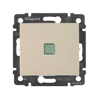Механизм выключателя 1-кл. СП Valena 10А IP31 250В с зел. индикацией сл. кость Leg 774310