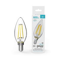 Лампа светодиодная филаментная Basic Filament 5Вт Свеча 4000К E14 600лм GAUSS 50312252