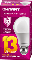 Лампа светодиодная 90 532 OLL-A60-13-230-2.7К-E27 PRO 90-240В ОНЛАЙТ 90532