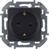 Розетка 1-м СП Inspiria 16А IP20 250В 2P+E защ. шторки немецк. стандарт антрацит Leg 673733