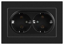 Розетка Accent 6-205-05 2X2P+E Schuko 16А-250В IP20 СУ AL/CU антрацит Intro Б0063494