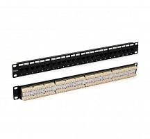 Патч-панель 19дюйм 1U RJ45 кат.6 24 порта Dual IDC ROHS PP3-19-24-8P8C-C6-110D черн. Hyperline 246107