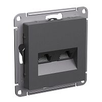 Розетка двойная компьютерная AtlasDesign RJ45+RJ45 кат.5Е механизм базальт SE ATN001485