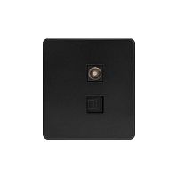 Розетка компьютерная + телевизионная СП ROUND MIELE RJ45 кат6 + TV оникс Kranz KR-78-0722-3