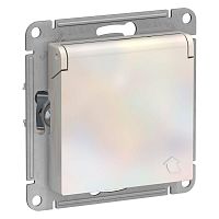 Механизм розетки 1-м СП AtlasDesign 16А IP20 с заземл. защ. шторки с крышкой жемчуг SchE ATN000446