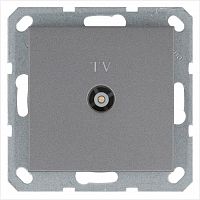 Розетка телевизионная оконечная TV Ф9.5мм механизм алюм. Jasmart G6001S