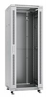Шкаф монтажный телекоммуникационный напольный SH-05C-32U60/80 19дюйм для распред. и серверн. оборудования 32U 600х800х1610мм передн. стеклян. и задн. сплошн. метал. двери ручка с замком сер. (RAL 7035) Cabeus 7051c