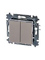 Выключатель 2-кл. СП Levit IP20 кофе макиато/бел. ABB 2CHH590545A6018