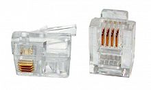 Разъем PLUG-6P4C-P-C2-100 телеф. RJ12 (6P4C) (3/3микродюйма) Hyperline 49379