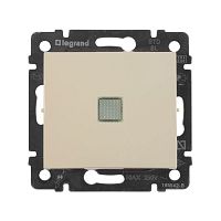 Механизм переключателя на 2 направления 1-кл. СП Valena 10А IP31 250В с зел. индикацией сл. кость Leg 774326