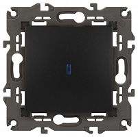 Выключатель 1-кл. СП Elegance 14-1102-05 10А IP20 250В 10AX с подсветкой механизм антрацит Эра Б0034219