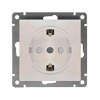 Розетка 1-м СП Афина 16А IP20 с заземл. защ. шторки механизм жемчуж. Universal A0049-OBr