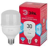Лампа светодиодная высокомощная RED LINE LED POWER T80-30W-4000-E27 R 30Вт Т80 колокол 4000 К нейтр. бел. E27 2900лм Эра Б0063849