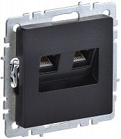Розетка компьютерная двойн. СП RJ45 кат.6 BRITE РК11-2-БрЧ механизм черн. IEK BR-K20-2-K02