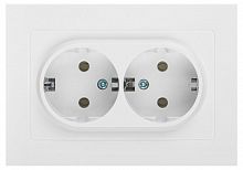 Розетка Intro Accent 6-205-01 2X2P+E Schuko 16А-250В IP20 СУ AL/CU бел. Intro Б0063485