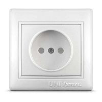 Розетка 1-м СП Севиль 16А IP20 защ. шторки без заземл. бел. Universal С0047