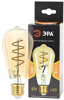 Лампа F-LED ST64-7W-824-E27 spiral gold (филамент спир. зол. 7Вт тепл. E27) (20/960) ЭРА Б0047665