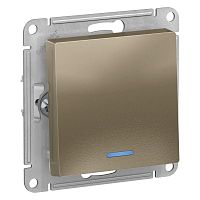 Механизм выключателя 1-кл. СП AtlasDesign 10А IP20 (сх. 1а) 10AX с подсветкой шампань SchE ATN000513