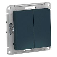 Выключатель 2-кл. СП AtlasDesign 10А IP20 (сх. 5) 10AX механизм изумруд SchE ATN000851