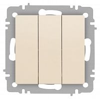 Выключатель Accent 6-106-02 тройной 10А-250В IP20 СУ AL/CU сл.кость Intro Б0063534