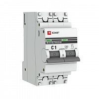Выключатель автоматический модульный 2п C 1А 4.5кА ВА 47-63 PROxima EKF mcb4763-2-01C-pro