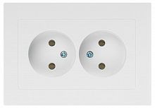 Розетка Intro Accent 6-204-01 2х2P 16А-250В IP20 СУ AL/CU бел. Intro Б0063447