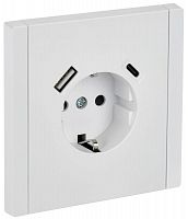 Розетка FORTE&PIANO FP247 16А USB A+C 18Вт с заземл. защ. шторки винт. крепл. бел. IEK FP-R14-16-U22-018-K01