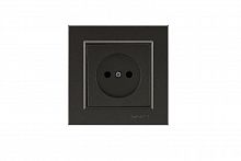 Розетка 1-м СП Karea 10А IP20 б/з дым. металлик Makel 56050022