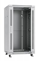 Шкаф монтажный телекоммуникационный напольный SH-05C-22U60/100 19дюйм для распред. и серверн. оборудования 22U 600х1000х1166мм передн. стеклян. и задн. сплошн. метал. двери ручка с замком сер. (RAL 7035) Cabeus 7054c