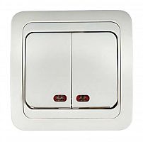 Выключатель 2-кл. СП Classico 10А IP20 с подсветкой 2123 бел. ASD / IN HOME 4680005959877