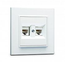 Розетка компьютерная двойная СП Karea 16А IP20 CAT 5 бел. Makel 56001036